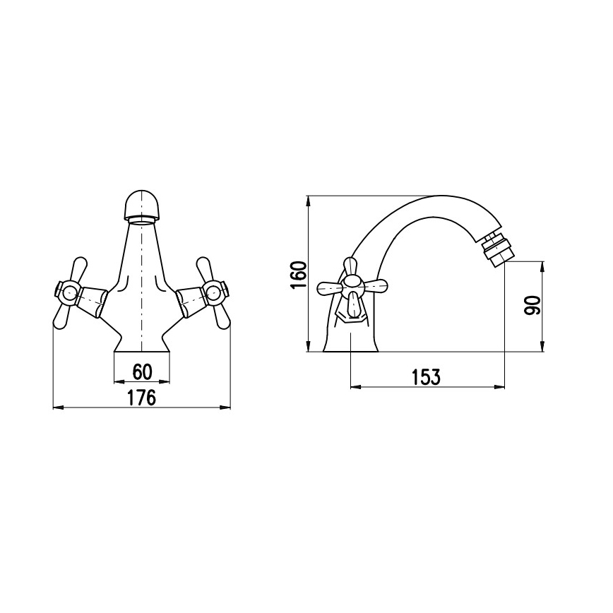 RAV Slezák MK143.0SM - Pipa za bide + odtok MORAVA RETRO 16 cm, stara medenina