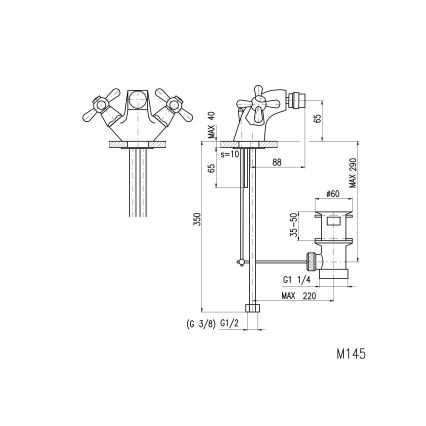 RAV Slezák MK145.0 - Armatura za bide + odtok MORAVA 6,5 cm sijajni krom