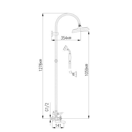 RAV Slezák MK154.5/3 - Komplet za kad s kopalniško baterijo MORAVA, poliran krom