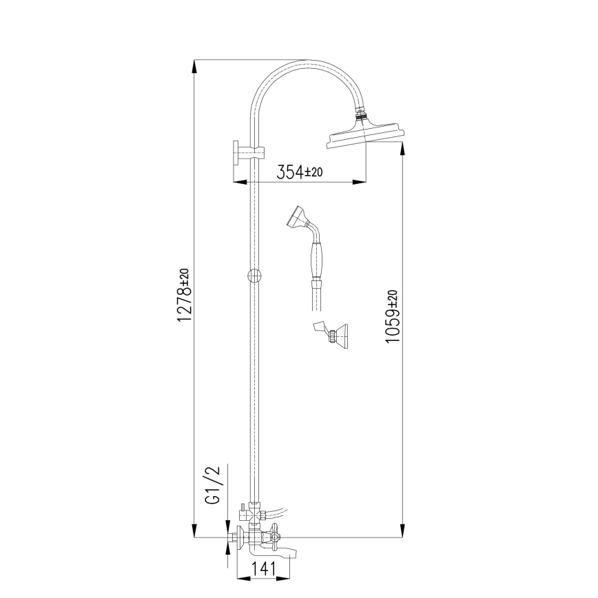 RAV Slezák MK154.5/3 - Komplet za kad s kopalniško baterijo MORAVA, poliran krom