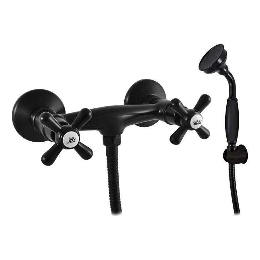 RAV Slezák MK180.5 - tuš komplet z mešalno baterijo MORAVA v mat črni barvi