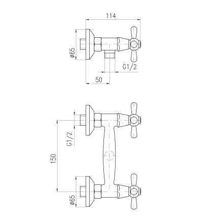 RAV Slezák MK180.5 - Tušna baterija MORAVA, sijajni krom