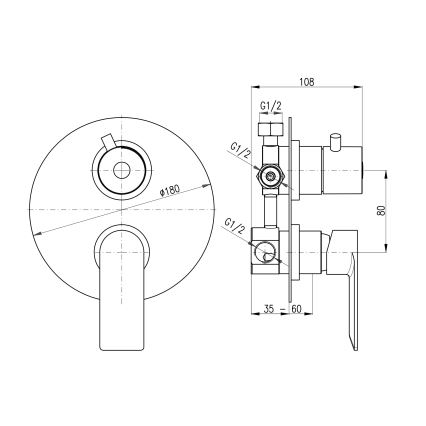 RAV Slezák NL187.3 - Tuš mešalnik za podometno vgradnjo NIL sijajni krom