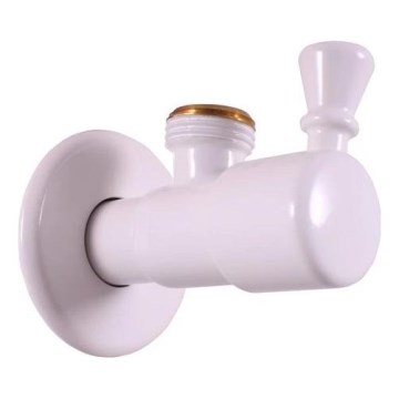 RAV Slezák RV0112B - Kotni ventil RETRO v sijajno beli barvi