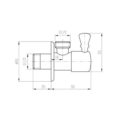 RAV Slezák RV0112Z - RETRO kotni ventil v sijajni zlati barvi