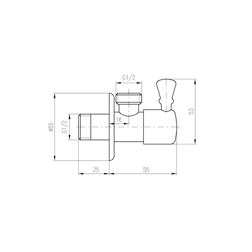 RAV Slezák RV0112Z - RETRO kotni ventil v sijajni zlati barvi
