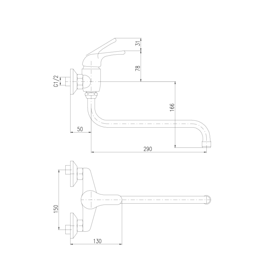 RAV Slezák SA001.5/22 - mešalna baterija SAZAVA za pomivalno korito in umivalnik, sijajni krom