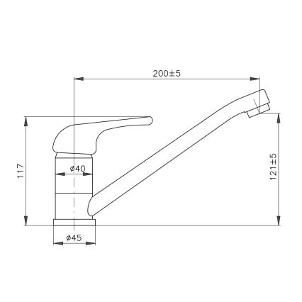 RAV Slezák SA005.0 - Pomivalna pipa SAZAVA 11,7 cm sijajni krom