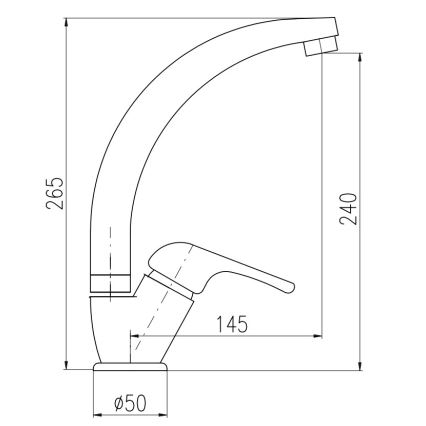 RAV Slezák SA006.0/3 - Pipa za pomivalno korito SAZAVA 26,5 cm sijajni krom
