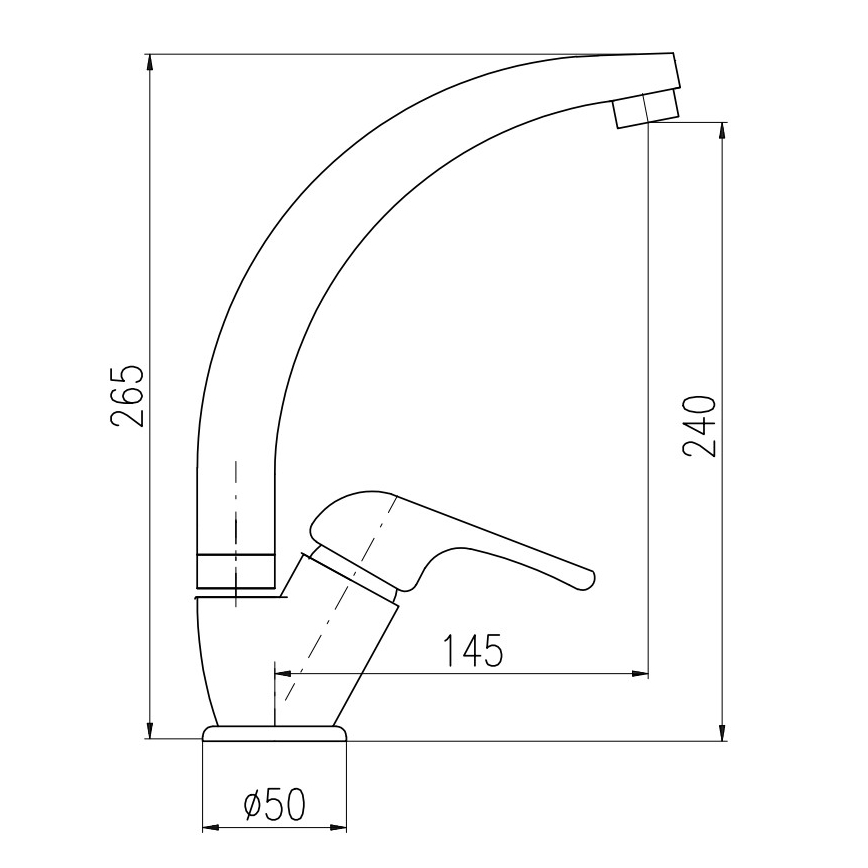 RAV Slezák SA006.0/3 - Pipa za pomivalno korito SAZAVA 26,5 cm sijajni krom