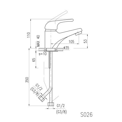 RAV Slezák SA026.0 - Mešalnik za umivalnik SAZAVA 11,5 cm, sijajni krom