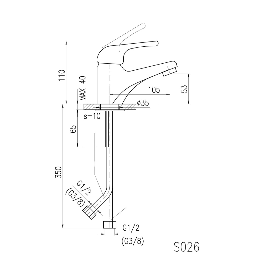 RAV Slezák SA026.0 - Mešalnik za umivalnik SAZAVA 11,5 cm, sijajni krom