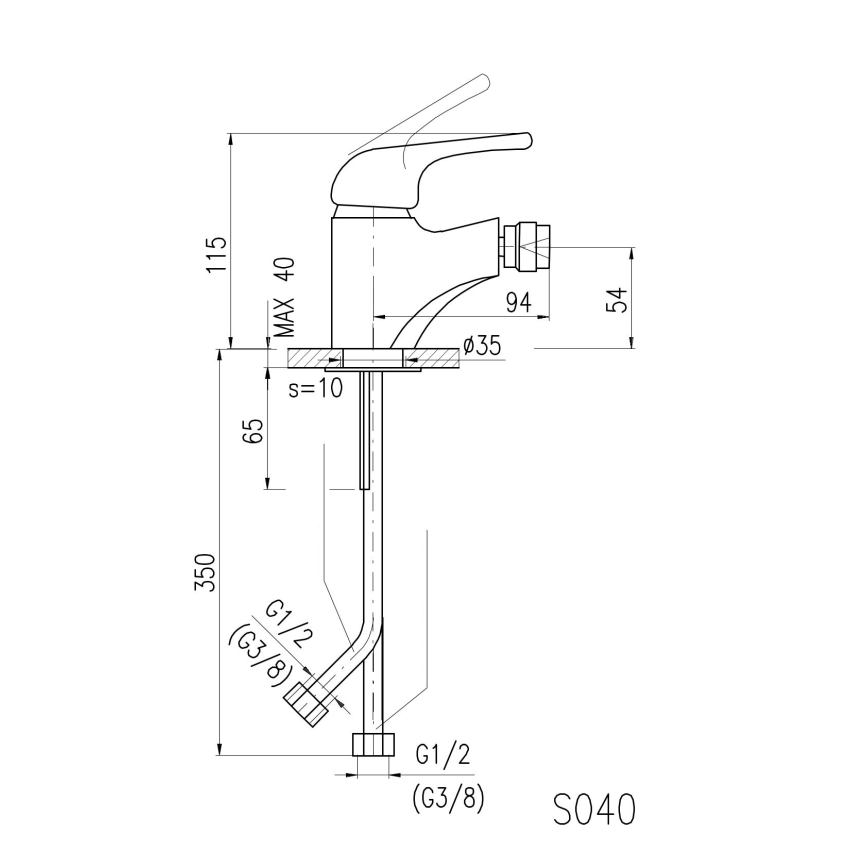 RAV Slezák SA044.0 - Pipa za bide SAZAVA 11,5 cm sijajni krom