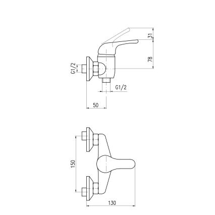 RAV Slezák SA080.5 - Tuš armatura SAZAVA, sijajni krom