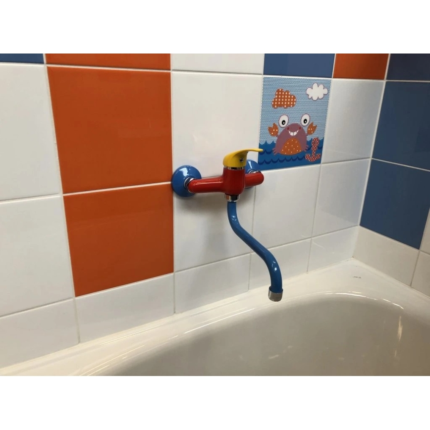 RAV Slezák SAJ001.5/21 - Umivalni mešalnik JUNIOR rdeča/modra/rumena