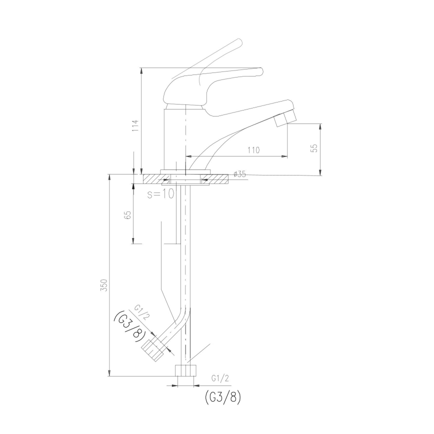 RAV Slezák SAJ026.0 - Pipa za umivalnik JUNIOR 11 cm rdeča/rumena