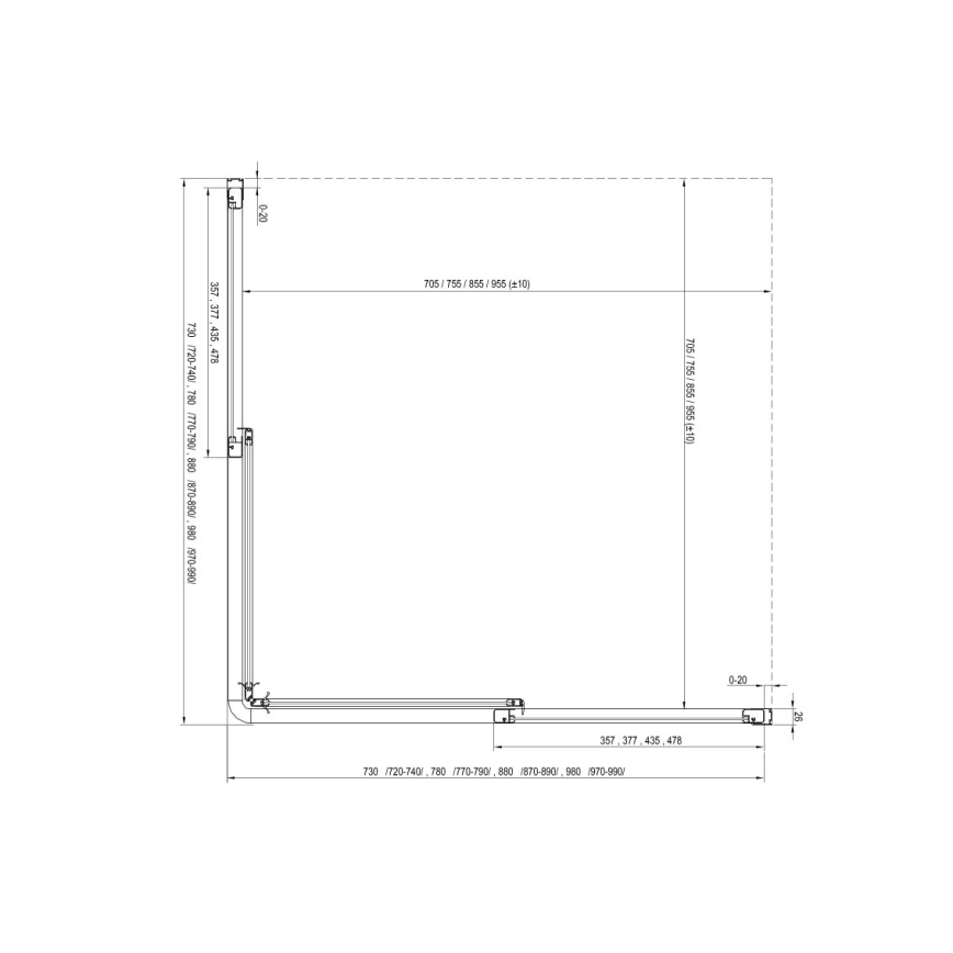 Ravak 14V701O2ZGS - kotna tuš kabina SUPERNOVA 90x90 cm, bela