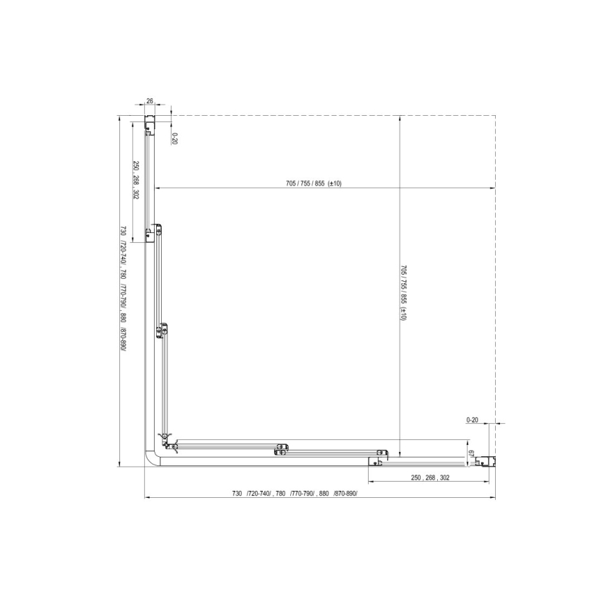 Ravak 15V701R2Z1 - Tušna vrata SUPERNOVA 90x198 cm bela