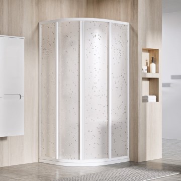 Ravak 3114O10211 - Četrtkrožna štiridelna pršna kabina SUPERNOVA 80x80 cm bela