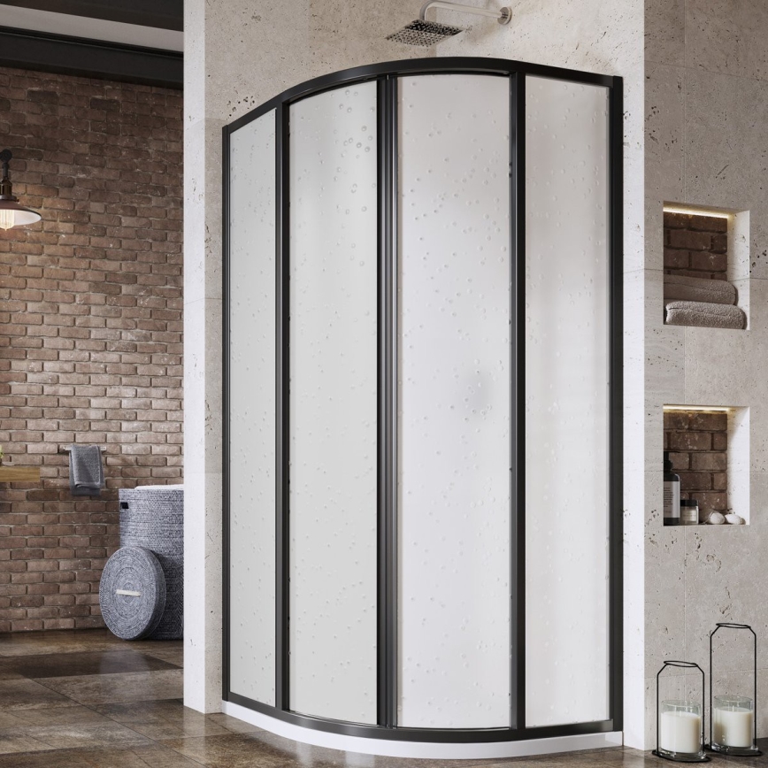 Ravak 3114O30211 - Kvadrantna 4-delna tuš kabina SUPERNOVA 80x80 cm črna