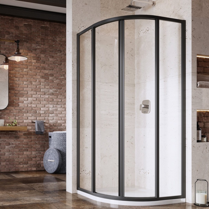 Ravak 3114O302Z1 - Štiridelna kvadrantna tuš kabina SUPERNOVA 80x80 cm črna