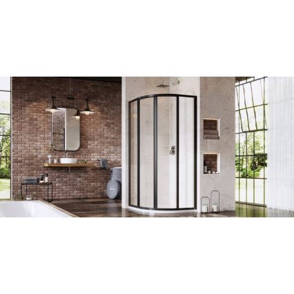 Ravak 3114O302Z1 - Štiridelna kvadrantna tuš kabina SUPERNOVA 80x80 cm črna