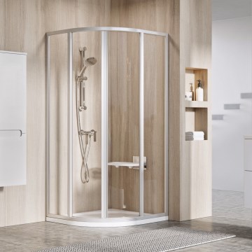 Ravak 3114OU02Z1 - Štiri-delna polkrožna tuš kabina SUPERNOVA 80x80 cm satinirano