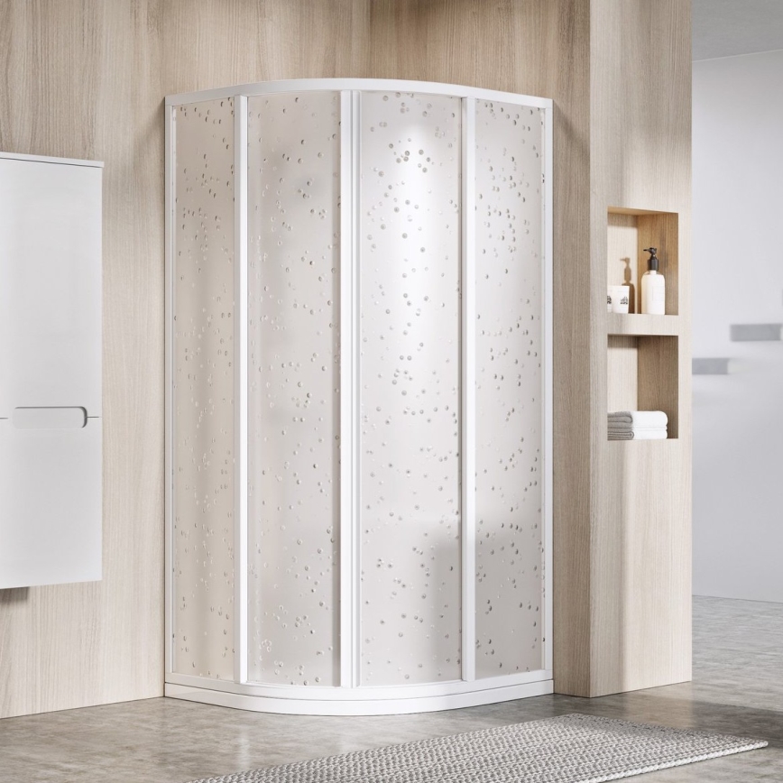 Ravak 3117O10211 - četrtkrožna štiridelna tuš kabina SUPERNOVA 90x90 cm, bela
