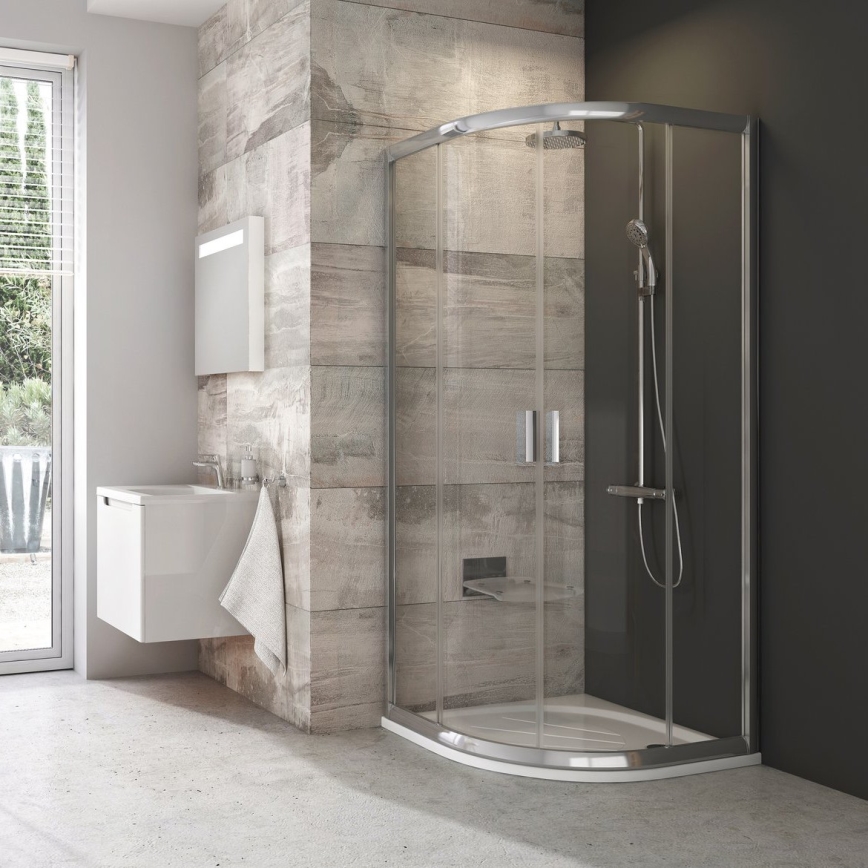 Ravak 3B240C00Z1B - Četrtkrožna štiridelna pršna kabina BLIX 80x80 cm, sijajni krom