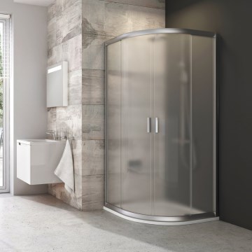 Ravak 3B240U00ZG - štiridelna tuš kabina BLIX v obliki četrtine kroga, 80 x 80 cm, satinirano steklo