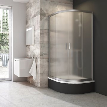 Ravak 3B240U40ZG - Štiridelna četrtkrožna tuš kabina BLIX 80x80 cm saten