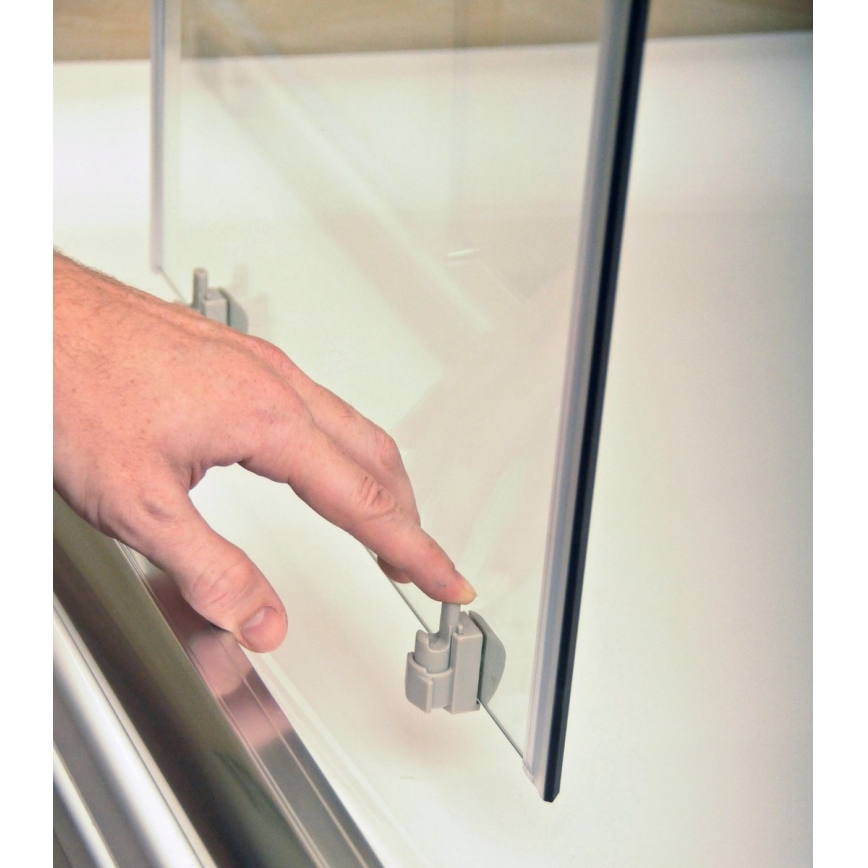 Ravak 3B240U40ZG - Štiridelna četrtkrožna tuš kabina BLIX 80x80 cm saten