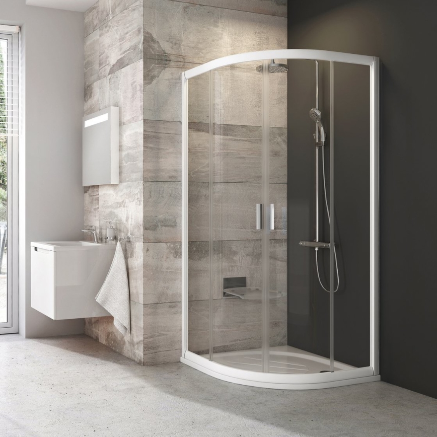 Ravak 3B270100Z1 - 4-delna polkrožna tuš kabina BLIX 90x90 cm bela