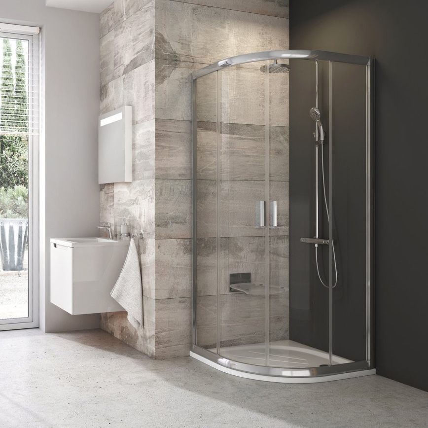 Ravak 3B270C00Z1B - Štiridelna četrtkrožna tuš kabina BLIX 90x90 cm sijajni krom