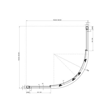 Ravak 3B270U00Z1 - 4-delna četrtkrožna tuš kabina BLIX 90x90cm matni krom