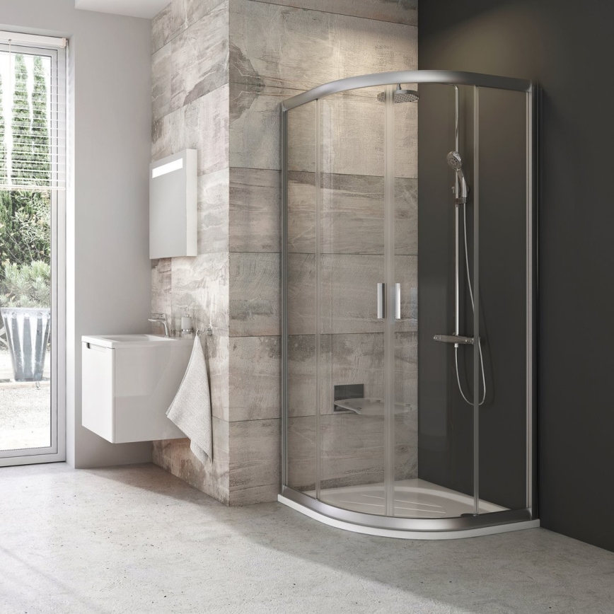 Ravak 3B270U00Z1 - Štiridelna četrtkrožna tuš kabina BLIX 90x90cm mat krom