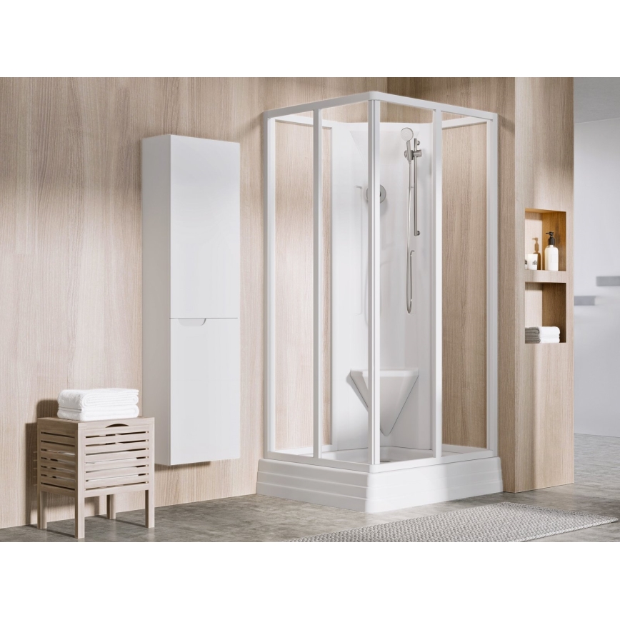 Ravak A007701120 - Kvadratna tuš kad ANGELA 90x90 cm bela