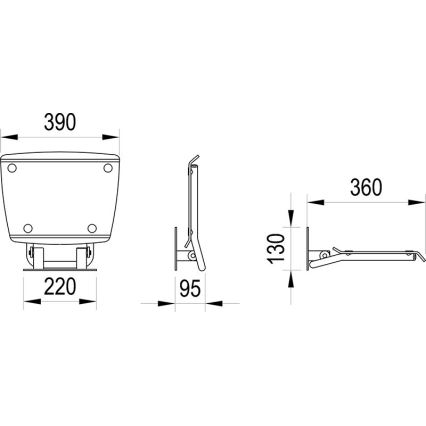 Ravak B8F0000052 - Zložljiv sedež za tuš OVO iz nerjavečega jekla