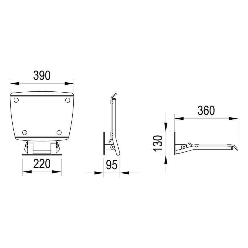 Ravak B8F0000052 - Zložljiv sedež za tuš OVO iz nerjavečega jekla