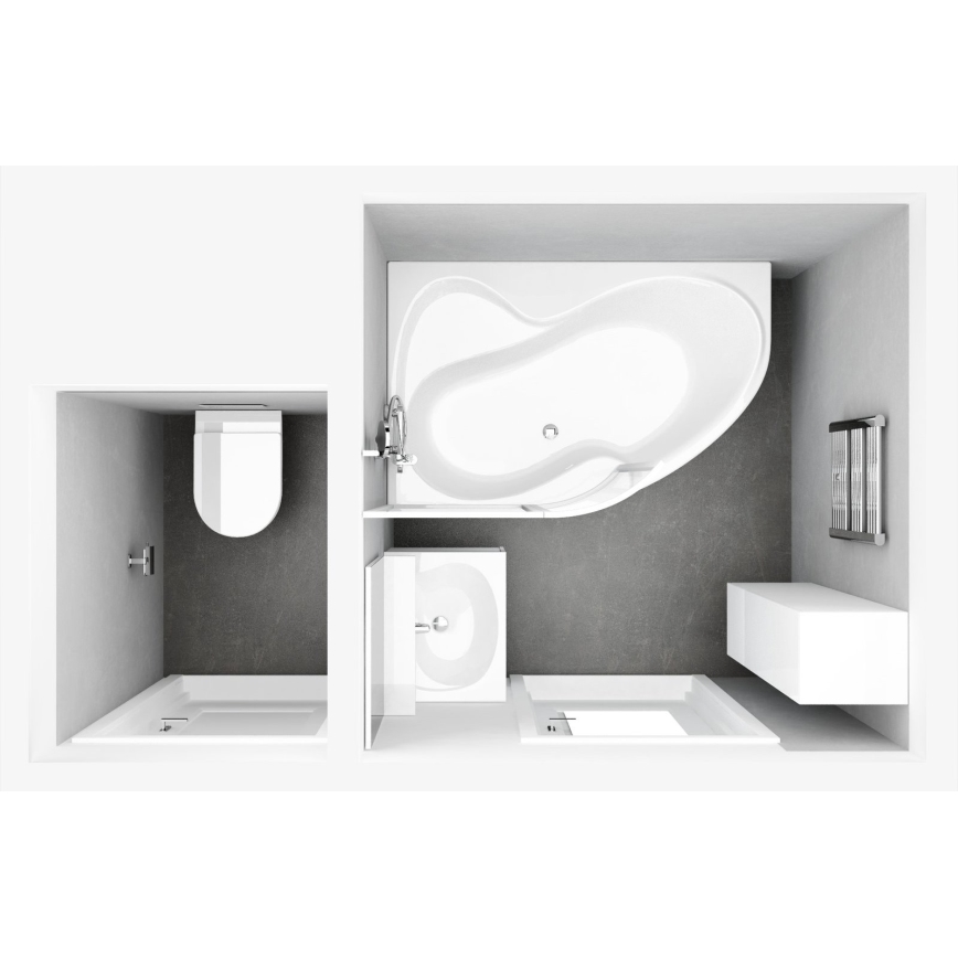 Ravak C571000000 - Kotna kad ROSA 160x95 cm akril/bela