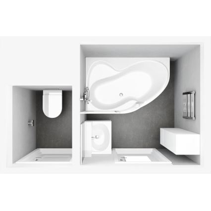 Ravak C571000000 - Kotna kad ROSA 160x95 cm akrilna/bela