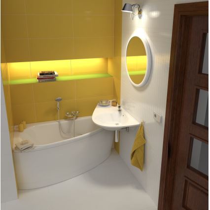 Ravak CT01000000 - Kotna kad AVOCADO 150x75 cm akrilna/bela