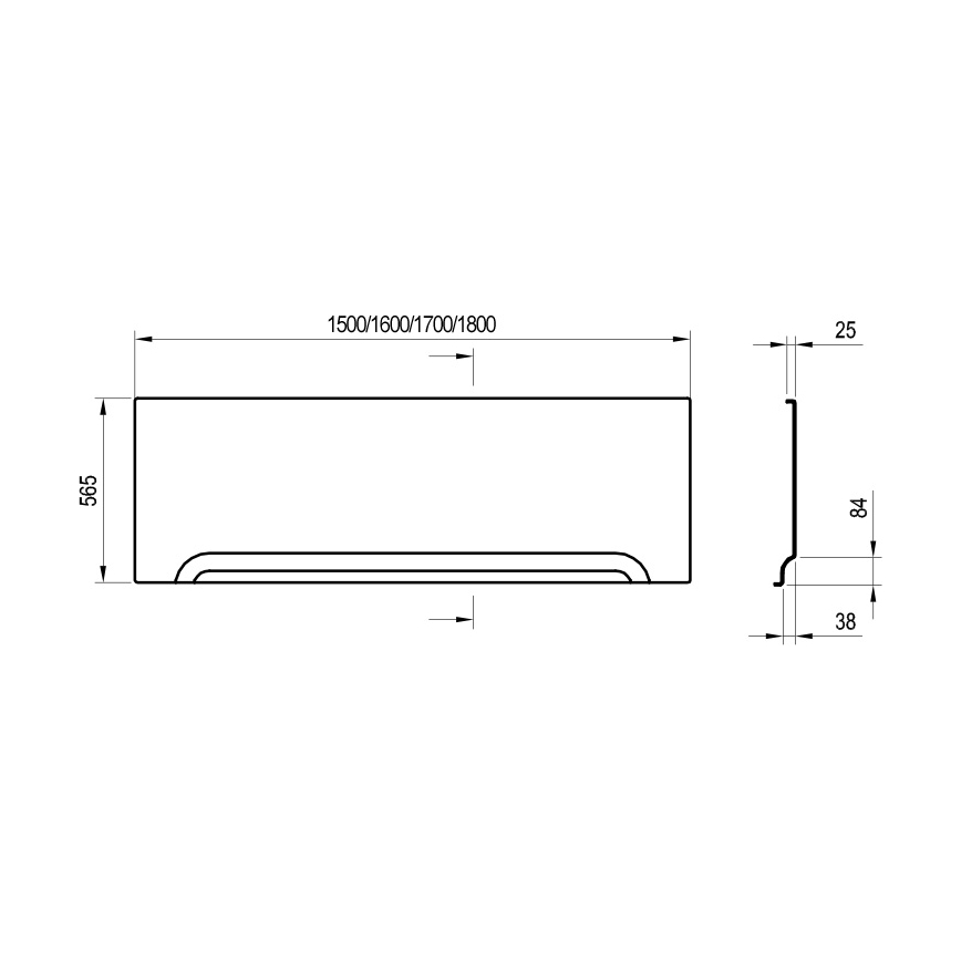 Ravak CZ001V0A00 - Sprednji panel za kopalno kad 170 cm akril/bela