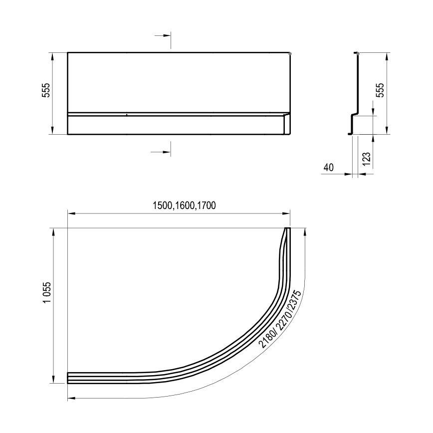 Ravak CZ41200AN0 - Panel za kad ROSA 170 cm, akril, bela