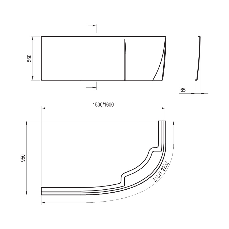 Ravak CZ57100A00 - Panel za kad ROSA 160 cm akril/bela