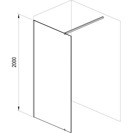 Ravak GW9WA030SZ1 - Walk-in tuš kabina 100x200 cm črna