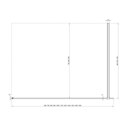 Ravak GW9WA030SZ1 - Walk-in tuš kabina 100x200 cm črna
