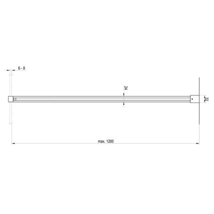 Ravak GWD01000A098 - Nosilec za WALK-IN tuš kabino 120 cm, poliran krom