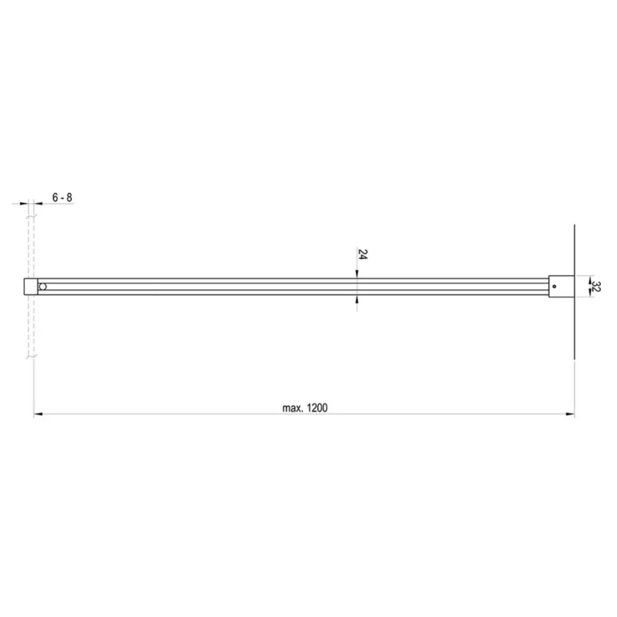 Ravak GWD01000A098 - Nosilec za WALK-IN tuš kabino 120 cm, poliran krom