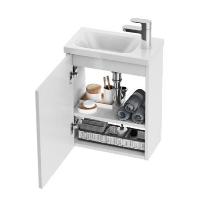 Ravak X000000540 - Leva vrata za omarico pod umivalnikom CHROME  37,5x53 cm bela